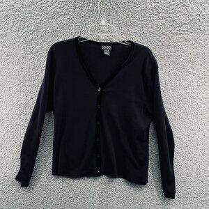New York Co Women‎ Cardigan Sweater Extra Large Black Button Front Long Sleeve